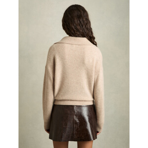 REISS AVA Wool Cashmere Open Neck Jumper